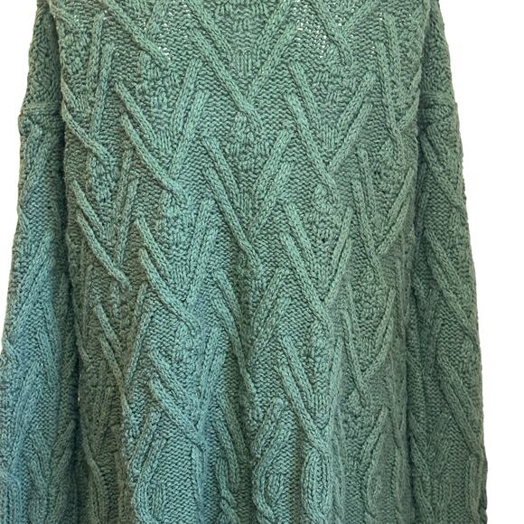 Free People Green Montana Cable Knit Chunky Oversized Cardigan Sweater sz XS - Picture 5 of 11